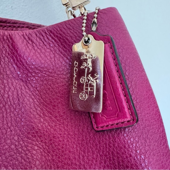 Coach Leather Madison Phoebe Medium Shoulder Bag - Pink - Magenta - Picture 2 of 11